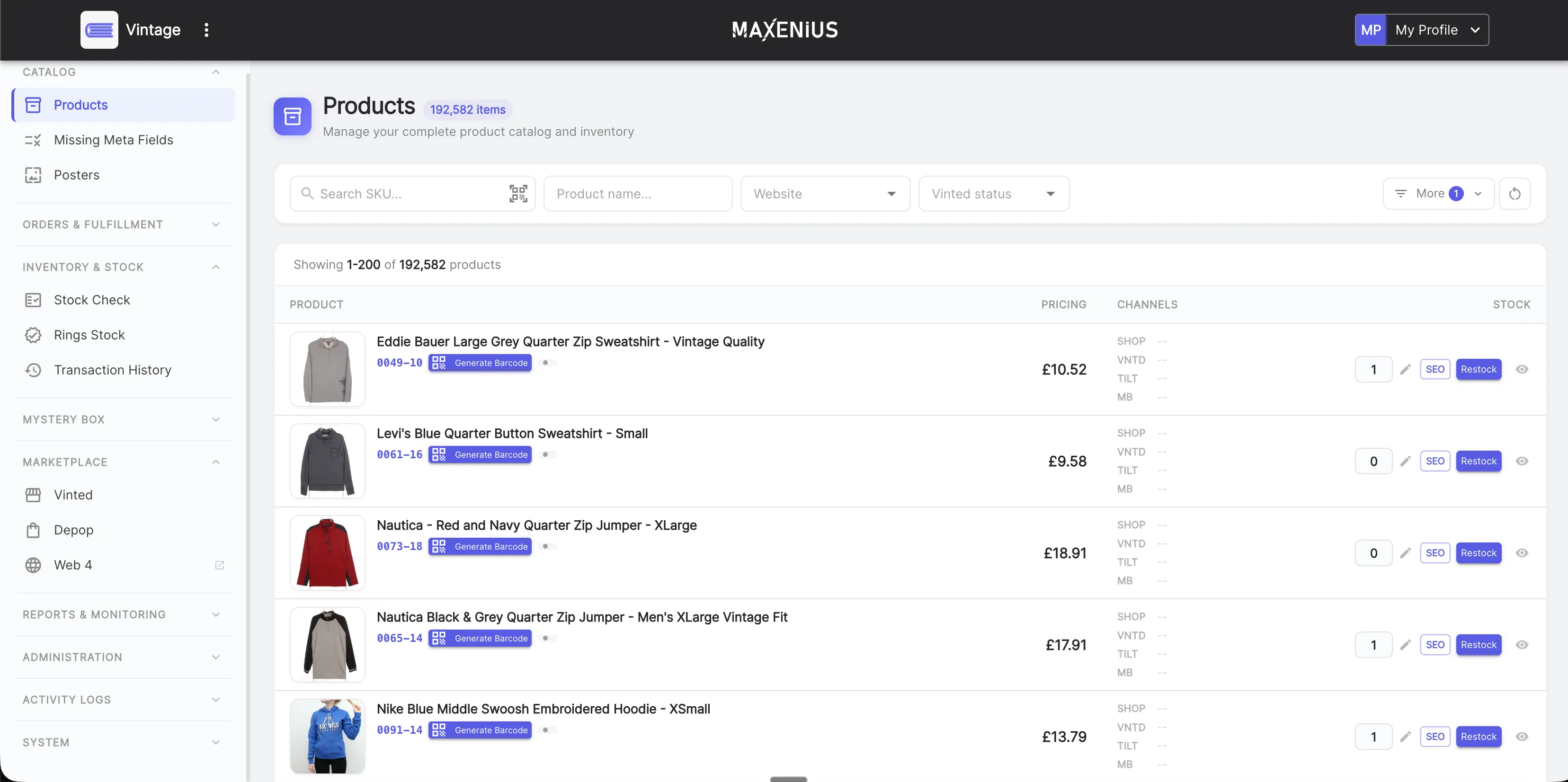 Multi-Channel Commerce Platform